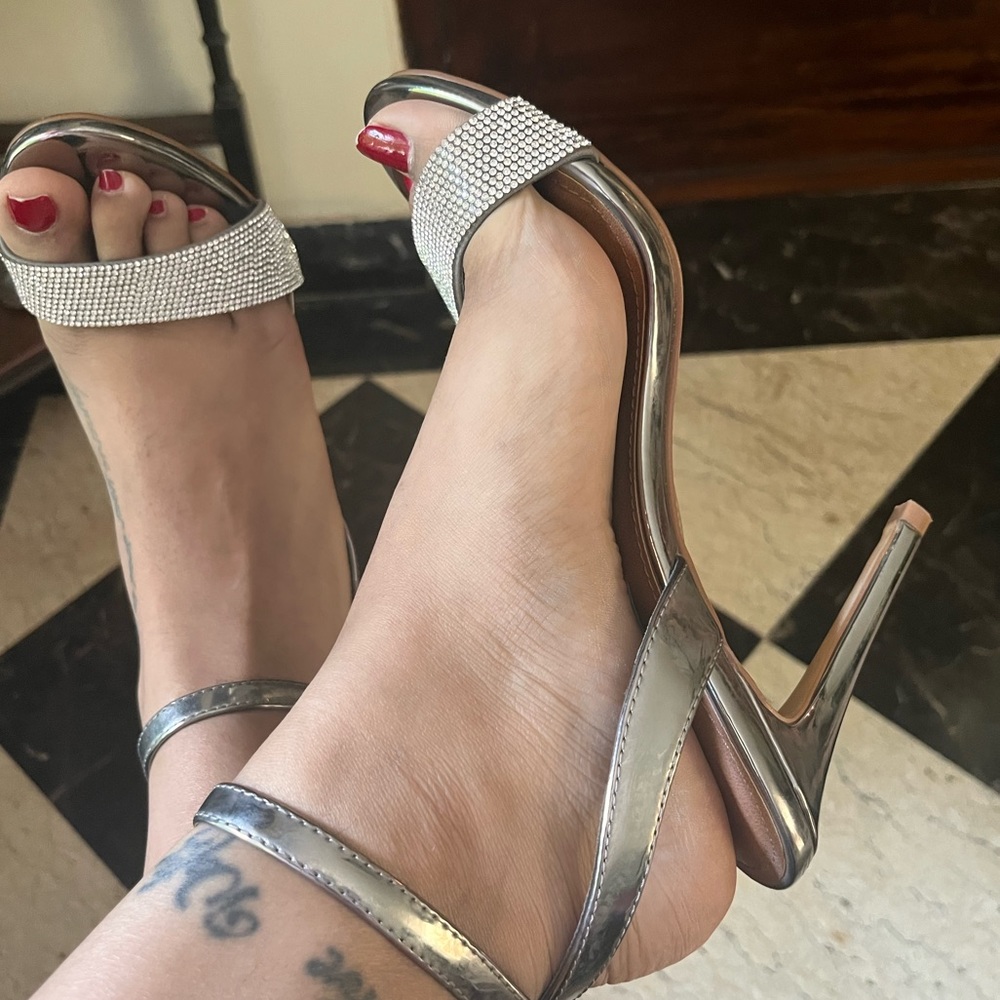 Steve Madden Ritter Embellished Stilettos with Ankle Strap - Picture 6 of 8